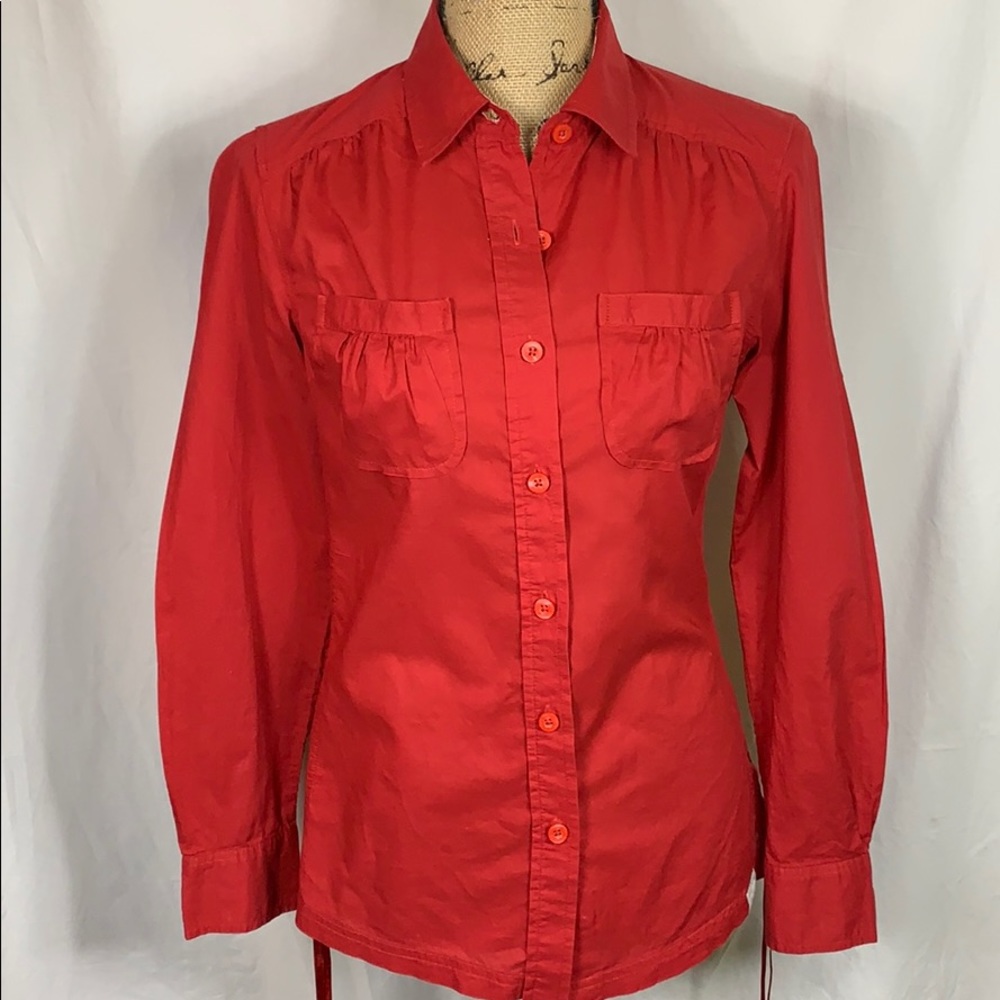 North Face Cranberry Button Down Small - image 1